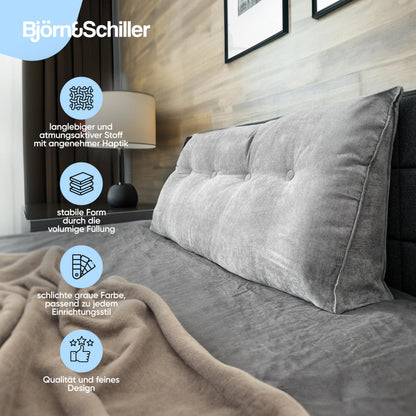 Björn&Schiller Rückenkissen Lesekissen - Grau 120 cm