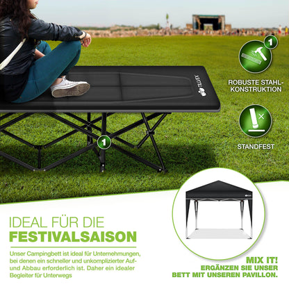 tillvex Campingbett klappbar – extra breit 280kg Tragetasche