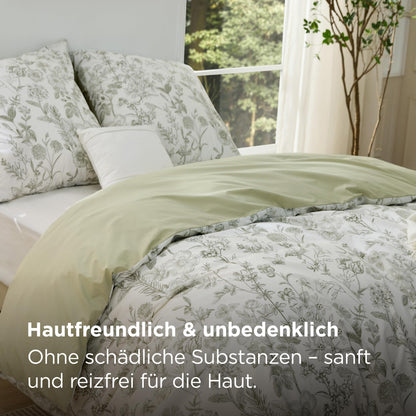 Bedsure Bettwäsche 135x200 4teilig Baumwolle Wendebettwäsche Set