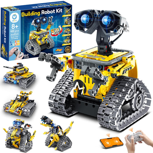 Sillbird B883 Roboter Baukasten, 5-in-1 programmierbares Robotik Set, 488 Teile
