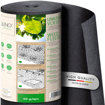 LILENO HOME Unkrautvlies Gartenvlies 100 m², 50 g/m², 1 x 100 m – UV-beständiges Polypropylen-Vlies auf Rolle