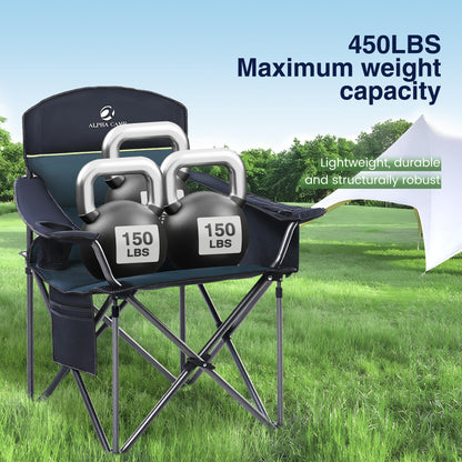 HIGH POINT SPORTS Campingstuhl XL faltbar, gepolstert bis 200 kg, Grün