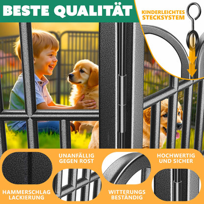 LovPet Welpenlaufstall XXL mit Dach, 8 Gitter je 80x80 cm