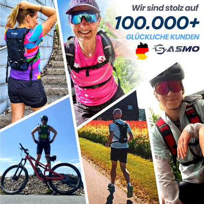 SASMO Laufrucksack 6L Schwarz mit Thermofach, ultraleicht 300 g