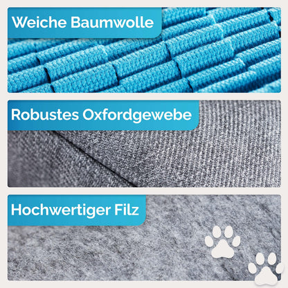 Briliantwerk Schnüffelteppich für Hunde, Intelligenzspielzeug, Blau