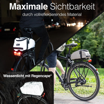 Valkental 3in1 Gepäckträgertasche mit Rucksackfunktion, 10 Liter
