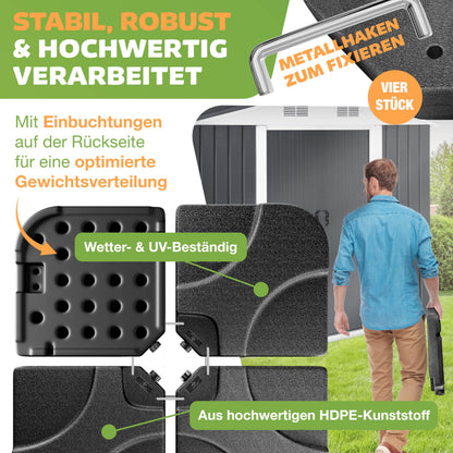 KESSER Sonnenschirmständer 4-teilig für Ampelschirm, befüllbar