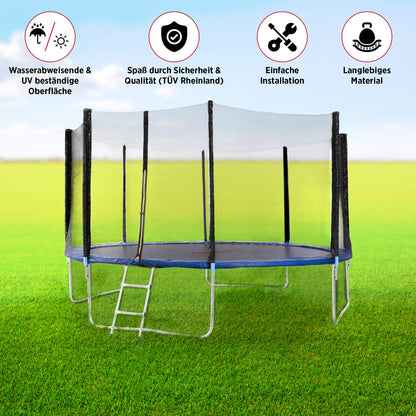 Arebos Trampolin Randabdeckung Federschutz Ø 487 cm, PVC, blau