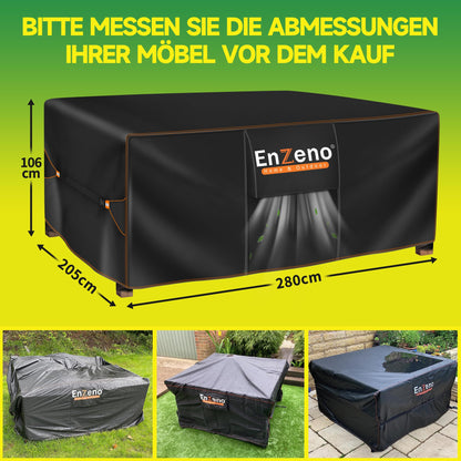 Enzeno Gartenmöbel Abdeckung wasserdicht 420D Oxford 280x205x106cm