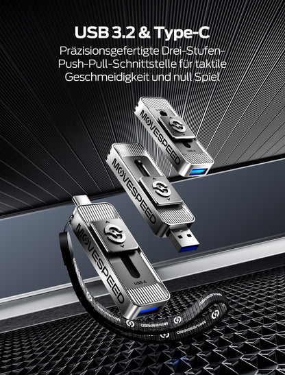 MOVE SPEED SP05 Externe SSD 1TB, USB-C + USB 3.2, 560 MB/s