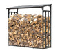 QUICK STAR Metall Kaminholzregal Anthrazit XXL 185x185cm Garten. Quadratisches Anthrazit-Metallgestell zur wettergeschützten Lagerung von Brennholz im Außenbereich.