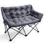 EVER ADVANCED Faltbares Campingsofa 2-Sitzer XXL - Grau. Großes, graues Klappsofa für 2 Personen zum Sitzen im Außenbereich.