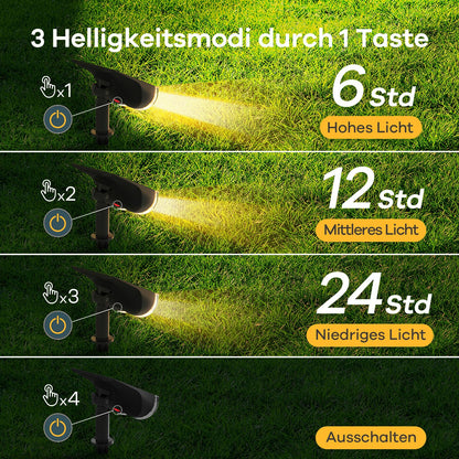 Linkind Solarstrahler Garten 800 lm, 3000 K warmweiss, IP65, 6 Stück