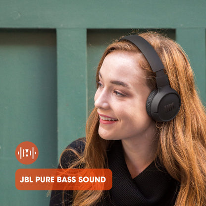 JBL Tune 510BT On-Ear-Kopfhörer kabellos mit Pure Bass, Weiss