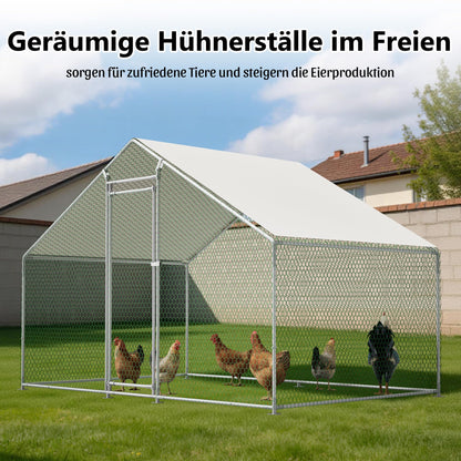 Thanaddo Hühnerstall 3x2 m, Kleintierstall aus verzinktem Stahl