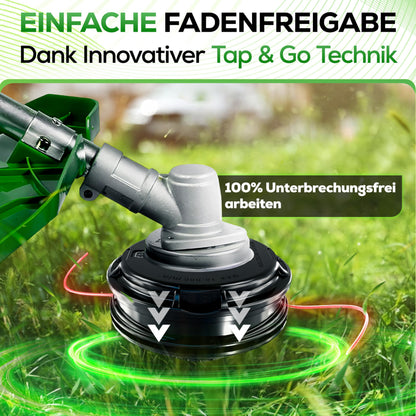 Heckenpracht Fadenkopf für Motorsense mit Stahlknauf, Tap & Go