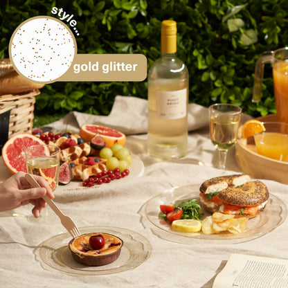 MATANA Premium Partyteller Goldglitter - 120 Stk. Mehrweg