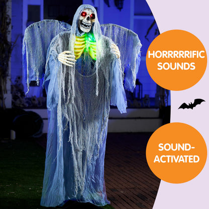 JOYIN Sensenmann Geist Halloween Deko - Animatronic mit Flügeln 160cm