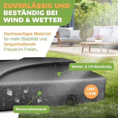 KESSER Sonnenschirmständer 4-teilig für Ampelschirm, befüllbar