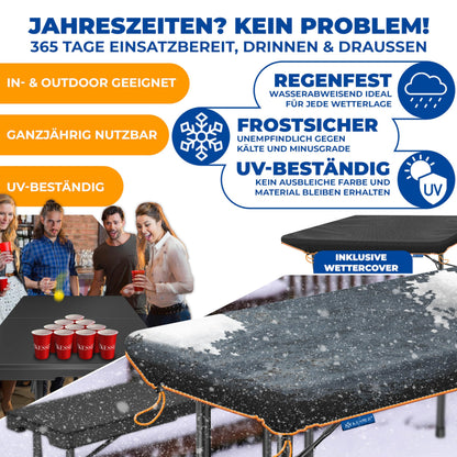 KESSER® Klapptisch Buffettisch Kunststoff 183x76cm Anthrazit