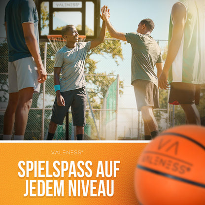 VALENESS Basketballkorb Outdoor höhenverstellbar 150-210 cm mit Ball