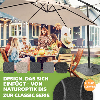 KESSER Sonnenschirmständer 4-teilig für Ampelschirm, befüllbar