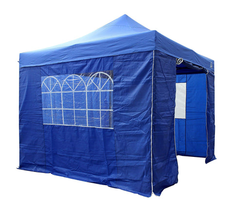 All Seasons Gazebos 3x3m Pop Up Pavillon mit 4 Seitenwänden - Königsblau. Bietet Wetterschutz außen.