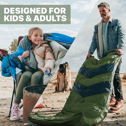 MalloMe Camping-Schlafsack für Erwachsene und Kinder