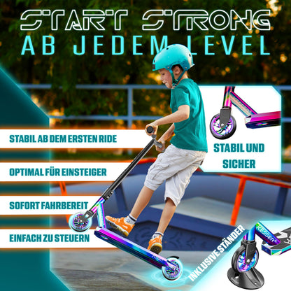 KESSER® Stunt Scooter X-Limit Stuntscooter - Rainbow