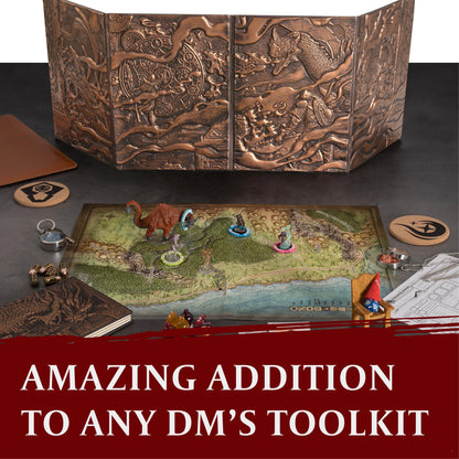 DND DM Screen 5e – Spielleiterschirm 3D Kunstleder geprägt