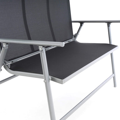 NEXOS Gartenbank 2-Sitzer, Textilene Grau, Aluminium Hellgrau