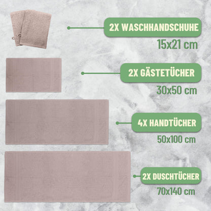 Green Mark Handtuch-Set 10-teilig aus Baumwolle, Sand/Beige