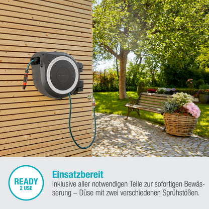 Gardena Wand-Schlauchbox RollUp M-L 25 m weiss (18622-60)