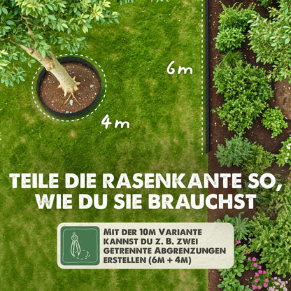 LAINFELD Rasenkante Kunststoff 10 m, Beeteinfassung anthrazit, 130 mm