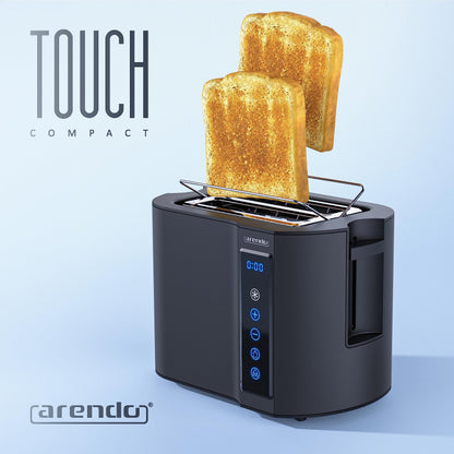 Arendo Frukost Touch Compact Toaster, 2 Scheiben, Edelstahl