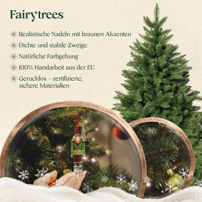 FairyTrees Nordmanntanne Künstlicher Weihnachtsbaum 150cm - Testsieger