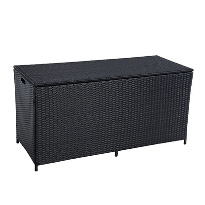ESTEXO Polyrattan Auflagenbox Kissenbox Schwarz 120 x 50 x 59 cm