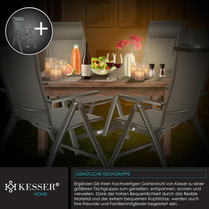 KESSER® 2er Set Gartenstuhl Hochlehner Klappstuhl Alu Anthrazit
