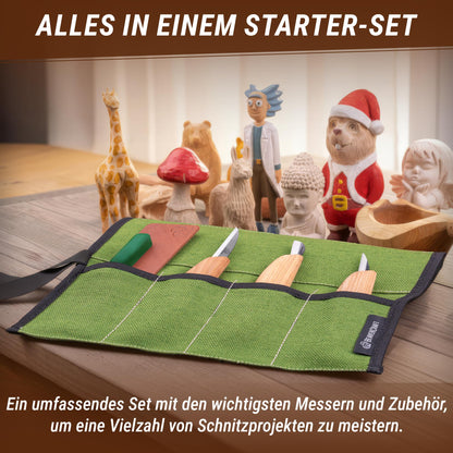BeaverCraft Holzschnitzmesser-Set S15 – Schnitzset für Anfänger