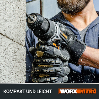 WORX NITRO WX352 Akku-Schlagbohrschrauber Set 20V bürstenlos 60Nm