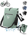 MIVELO Fahrradtasche Gepäckträger 3in1 wasserdicht Mint, nutzbar als Gepäckträgertasche, Rucksack oder Schultertasche