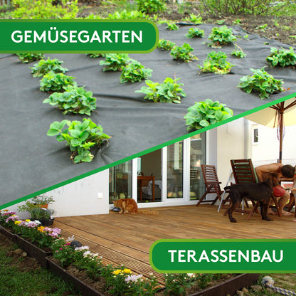 GardenGloss Unkrautvlies 100 m² – Gartenvlies wasserdurchlässig
