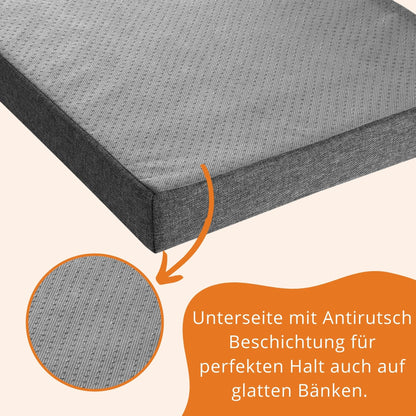 sleepling Bankauflage 140x50 cm dunkelgrau, Sitzkissen waschbar
