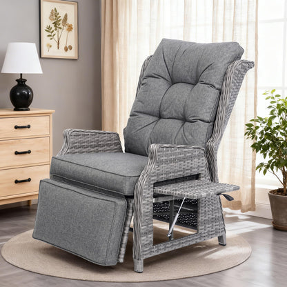 COMLAX FIELD Relaxsessel aus Rattan mit Liegefunktion, Dunkelgrau