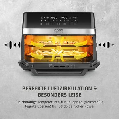 CASO AirFry DuoChef Heissluftfritteuse – 2in1 Air Fryer 14L Ofen