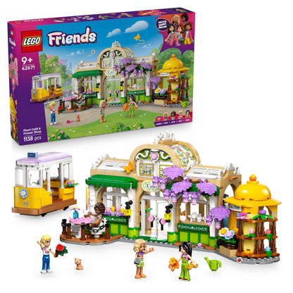 LEGO Friends Pflanzencafé Blumenkiosk Spielset - 42671. Farbenfrohes Baustein-Modell für Rollenspiele im Café- und Blumenkiosk-Betrieb.