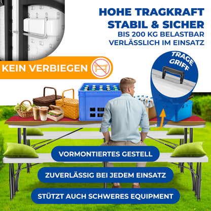 KESSER® Klapptisch Buffettisch 183x76 cm weiss für 6 Personen