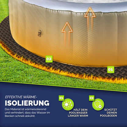 tillvex Whirlpool Unterlage rund 240 cm, EVA-Bodenschutzmatte schwarz