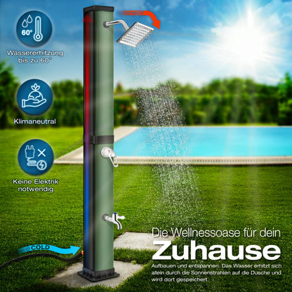 tillvex Solardusche 40 Liter mit Abdeckung und Einhebelmischbatterie