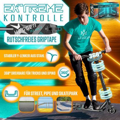 KESSER Stunt Scooter X-Limit Robuster Stuntscooter - Schwarz